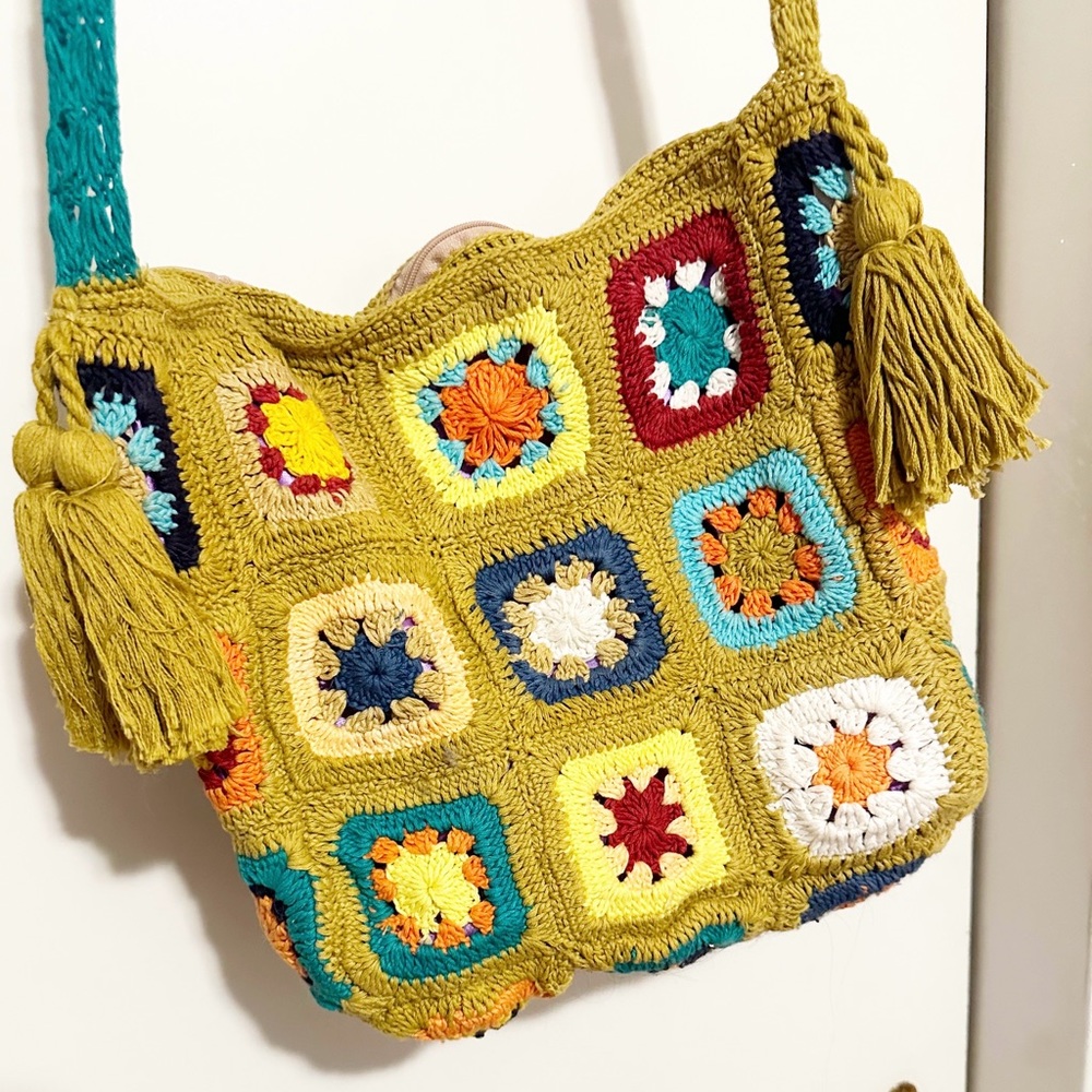 Earthbound Trading Company Granny Square Purse/Crossbody Bag